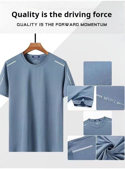 Super tech fabric from China!!! Cool-feeling ice silk men's sports and leisure T-shirts