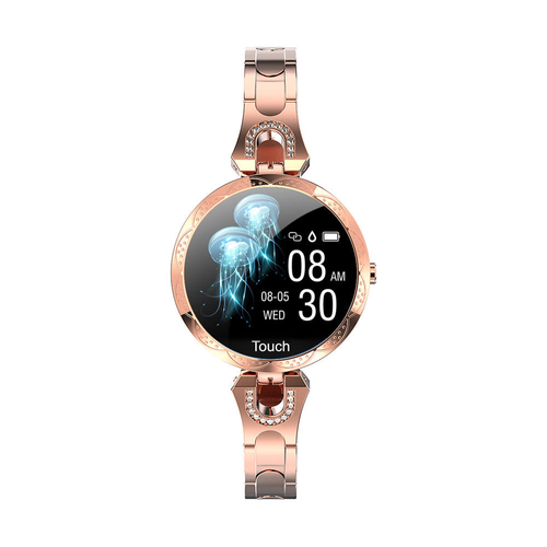 Classic Women Smart Bracelet Blood Pressure Heart Rate Monitor Dress Watches Tracker for Lady Round Screen Gift Smart Watch
