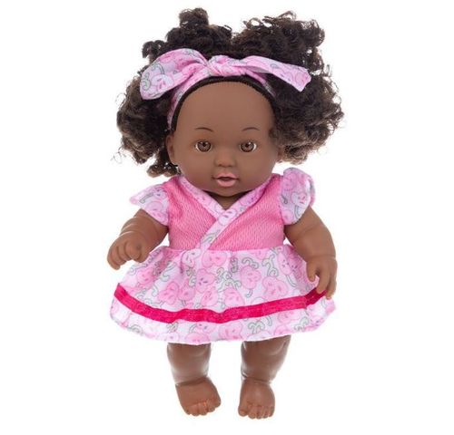 8-inch Vinyl Soothing Cute Soft Shatterproof Exquisite Waterproof Kids Gift African Doll Joint Movable Mini ck Doll