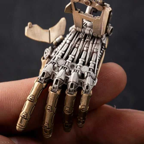 Mechanical Bionic Hand Necklace for Men Pendant Jewelry Personalized Holiday Gift Necklace