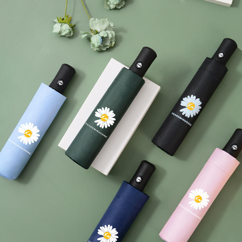 Wholesale Rain Shine Fully Automatic Large Size Umbrella Customizable Advertising 8K Modern Daisy Sun Protection Sunshade Travel