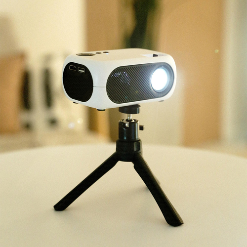 Rechargeable Projector Portable OVROOM Mini Projector Cost-Efficient Portable Projector with Wired Connectivity and OTTStreaming