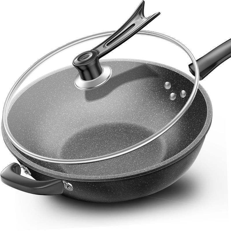 5-Layer Thickened Non-Stick Medical Stone Iron Pan Universal Stove Suitable Household Wok