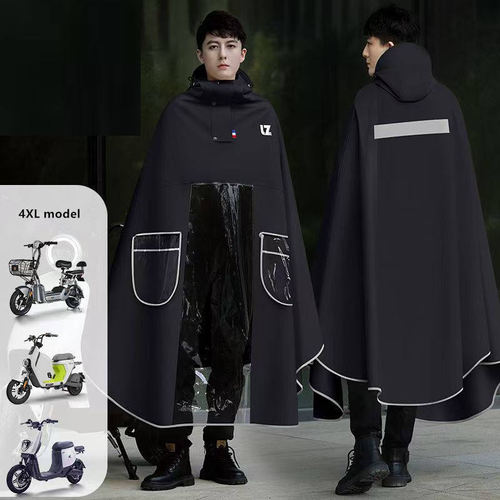 OEM Grey Raincoat Waterproof Electric Car Rainwear With Hood Adults Outdoor Activities