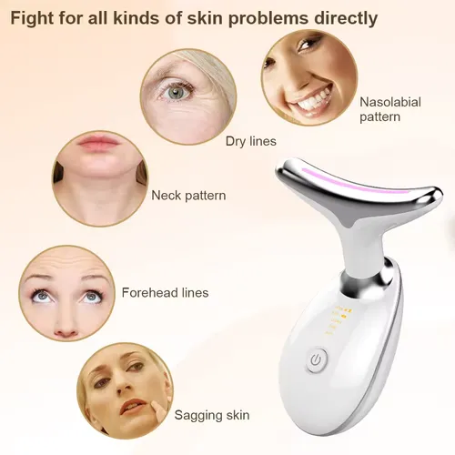 Face and Neck Massager Sculpting Skin Tightening Wrinkle Remover with Red Light Therapy for Face and Neck