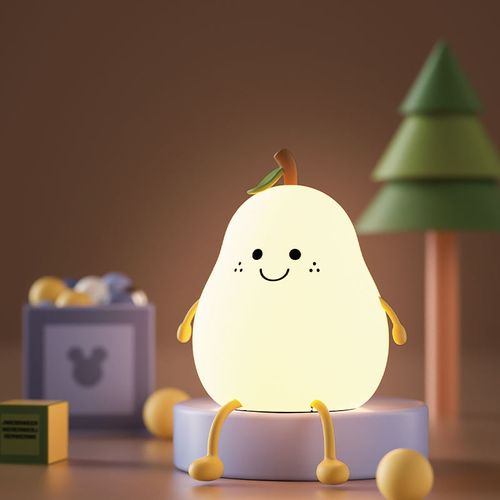 Hot Product Pear LED Night Lights Table Lamp Environmental Protection Silicone Light with 7 Colors Changeable