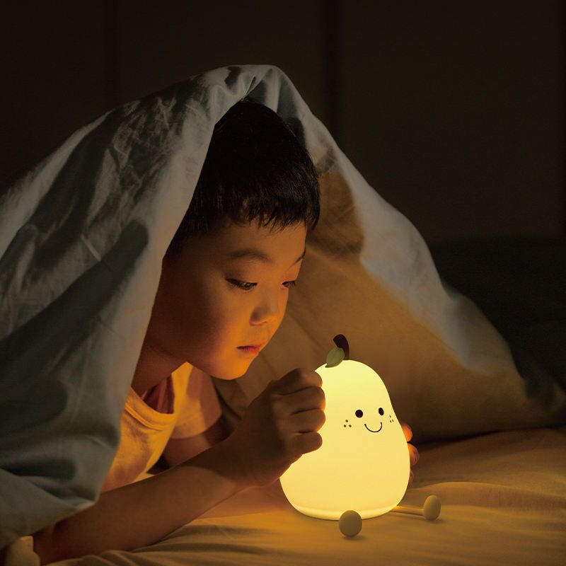 Hot Product Pear LED Night Lights Table Lamp Environmental Protection Silicone Light with 7 Colors Changeable