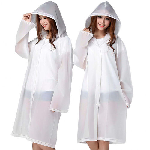 High Quality EVA Reusable Raincoat Emergency Rain Gear Jacket PEVA Adults Kids Rain Poncho with Hood