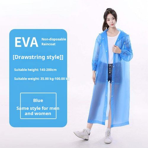 High Quality EVA Reusable Raincoat Emergency Rain Gear Jacket PEVA Adults Kids Rain Poncho with Hood