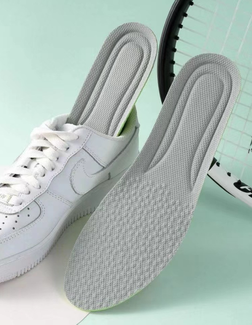Sport Insole Casual Antibacterial, Odor Proof, High Elasticity and Shock Absorption White Shoes Suitable for Wide Forefoot