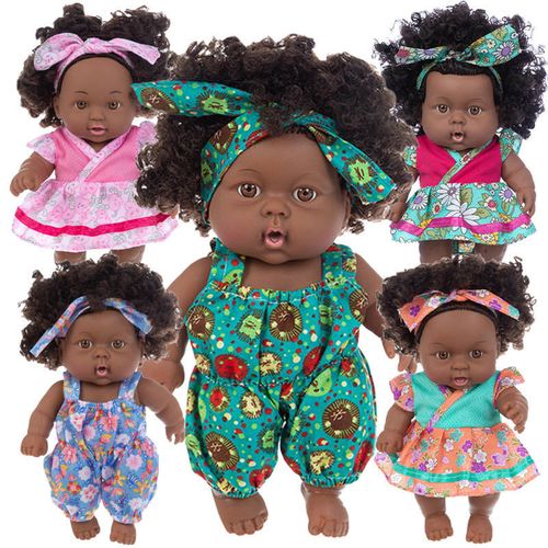 8-inch Vinyl Soothing Cute Soft Shatterproof Exquisite Waterproof Kids Gift African Doll Joint Movable Mini ck Doll