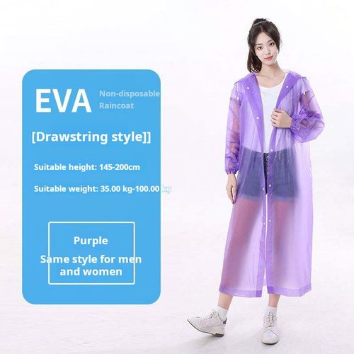 High Quality EVA Reusable Raincoat Emergency Rain Gear Jacket PEVA Adults Kids Rain Poncho with Hood