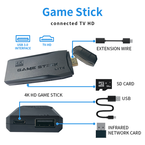 igh Quality 4K hd M8 Game Stick with 2.4g Wireless Controller 64GB 20000 Gamestick Retro Mini Game Console
