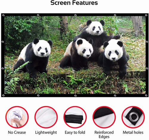 Foldable Polyester Cloth Portable Simple Projection Movies Projector Screens Cheapest Type
