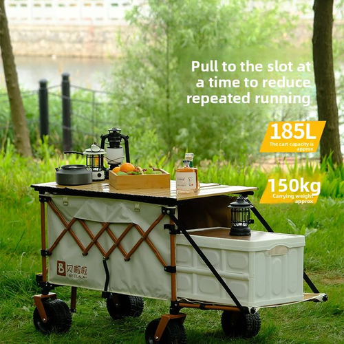 Small Outdoor Camping Camper Cart for Kids Reclining Fishing Wagon Storage Foldable Push-Up Stall Enclosed OEM Customizable