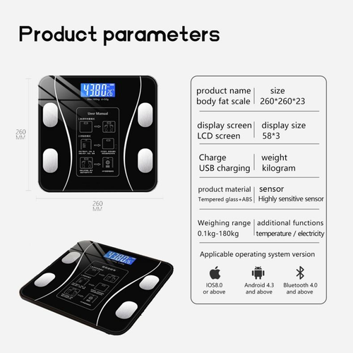 New Smart Scale BMI Digital Bathroom Body Fat Scale for Promotion Personal Bathroom Smart Scale