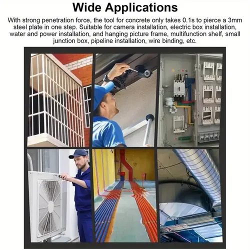 Nail Wall Fastening Tool for Cement Wall, Manual Steel Nails Machine Tool, Concrete Nail Machine, Mini Portable Nail Shooting Machine for Household Woodworking