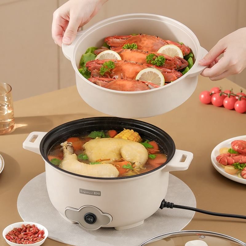 Large Capacity 3L Integrated Electric Pot Cooking Household Multifunctional Non-Stick Electric Skillet