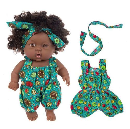 8-inch Vinyl Soothing Cute Soft Shatterproof Exquisite Waterproof Kids Gift African Doll Joint Movable Mini ck Doll