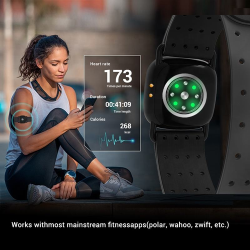 Health Band Smart Bracelet Waterproof Fitness Tracker Heart Rate Monitor Chest Set with Watch Android Operated Sports Wristwatch