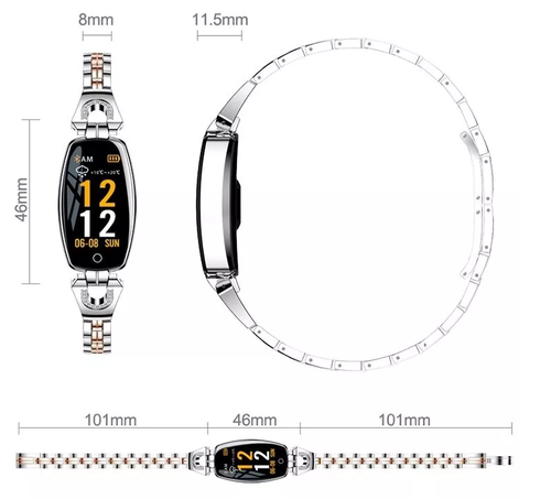 Fashion Design Smart Watch Hot Fashion Women Smart Bracelet Heart Rate Blood Pressure IP67 Water Proof Calories Fitness Tracker