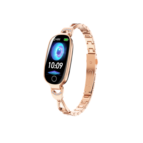 Girl Heart Rate Women Smart Wristband Bracelet Waterproof F81 Smart Watch Metal Strap Blood Oxygen Pressure Breathing Training
