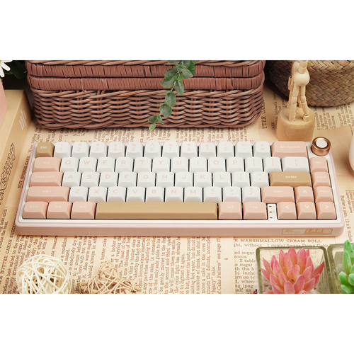Mechanical Keyboard Wired Gaming Keyboard with Volume Knob 60% Percent RGB Backlit 66 Keys Hot Swappable