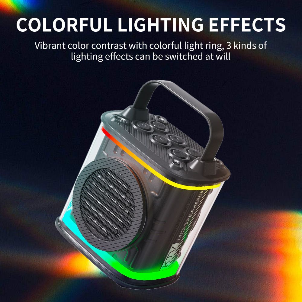 Karaoke Machine, Portable Wireless Speaker Karaoke System Speaker with Wireless Microphone and Colorful Lights for Girls Boys