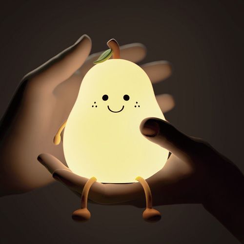 Hot Product Pear LED Night Lights Table Lamp Environmental Protection Silicone Light with 7 Colors Changeable