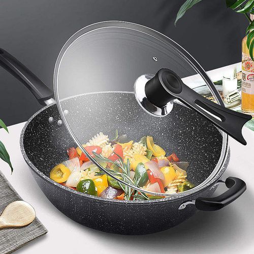 5-Layer Thickened Non-Stick Medical Stone Iron Pan Universal Stove Suitable Household Wok