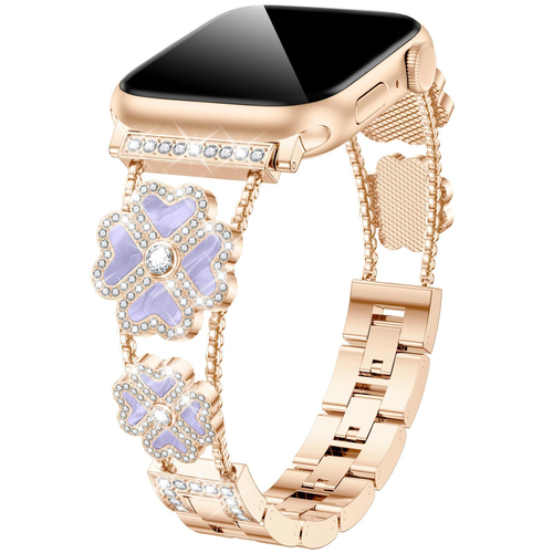 Diamonds Stainless Steel Strap for Apple Watch Iwatch 10 8 Ultra 7 6 5 4 Band 20mm 22mm Women Heart Bracelet Metal Watchband