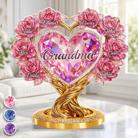 Custom Acrylic Plaque - Personalized Mother's Day Gifts For Mom, Grandma - Grandma Love Never Ends