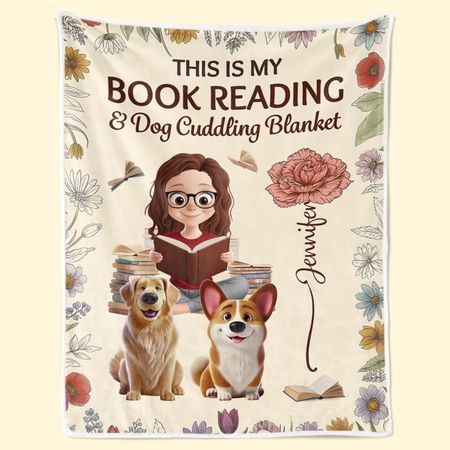 Custom Blanket - Personalized Christmas Bookish Gifts For Book Lovers, Bookworms, Dog Dad And Mom, Cat Owners - Reading Buddies Forever