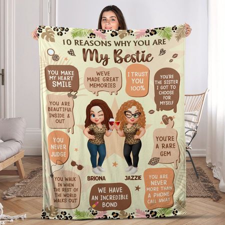 10 Reasons Why You Are My Bestie - Personalized Fleece Blanket