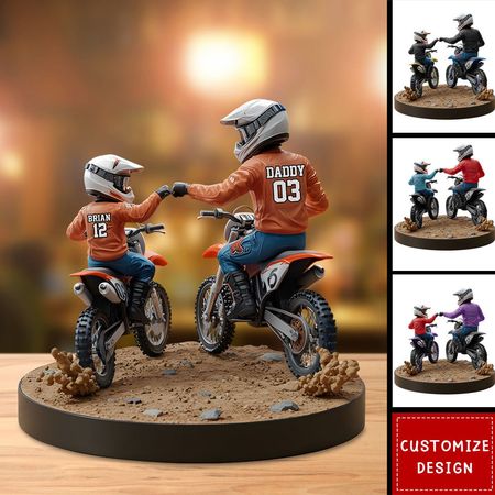 Motocross Dads and Kids - Custom Motocross Shaped Acrylic Plaque