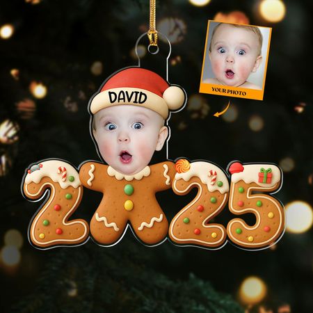 Baby Christmas 2025 Gingerbread - Personalized 1-Layer Acrylic Ornament