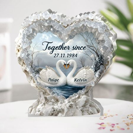 Swan By the Lake - Personalized Custom Shaped Squared Acrylic Plaque