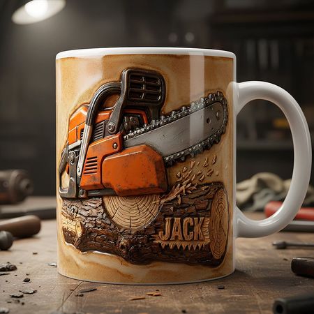 Custom Chainsaw Coffee Mug – Gift for Carpenters & DIY Lovers