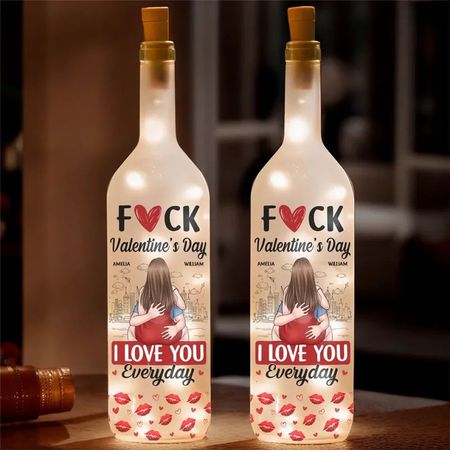 Personalised Couple Bottle Lamp – Romantic Anniversary Gift for Husband or Wife