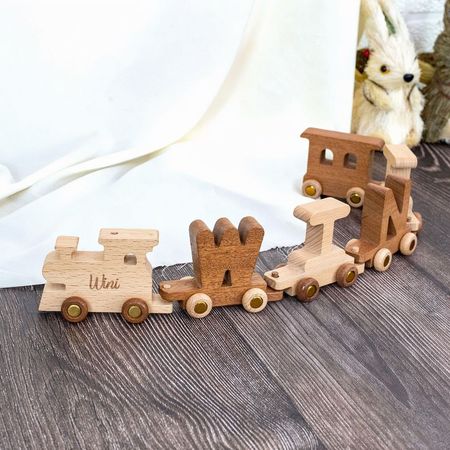 Personalized Name Wooden Train - Alphabet Train - Custom Wooden Toy Train for Kids - Newborn Train Set - First Birthday Gift
