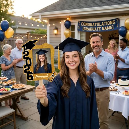 Personalized Graduation Fan 2026 – Custom Photo & Text, Perfect for Graduates and Their Families
