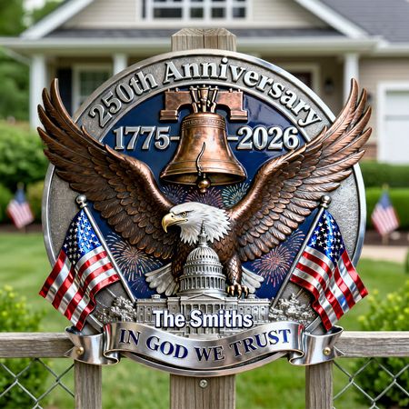 250th Anniversary Of The USA Acrylic Sign - Personalized Gifts For Patriotic Family