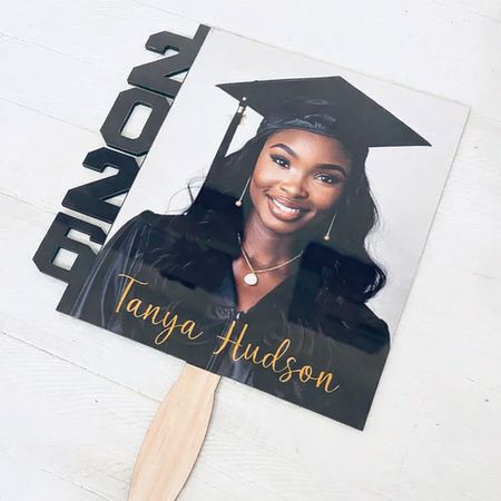 Personalized Graduation Season Laser Cut Wooden Fan - Graduation Sign Plaque