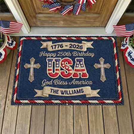 Usa 250th Birthday - Personalized Doormat