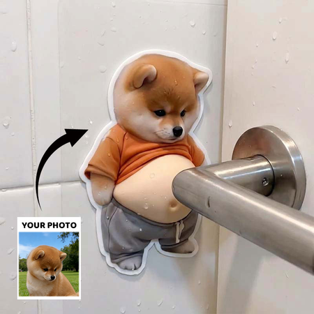 Custom Pet Big Belly Figure with Soft Silicone Bumper – Funny Personalized Pet Decor & Anti-Collision Cushion Toy