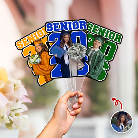 Custom Photo Senior 2026 Face Fan – Personalized Graduation Party Fan
