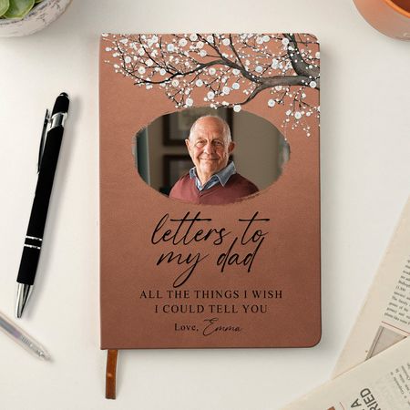 Letters To My Dad - Personalized Photo Leather Journal