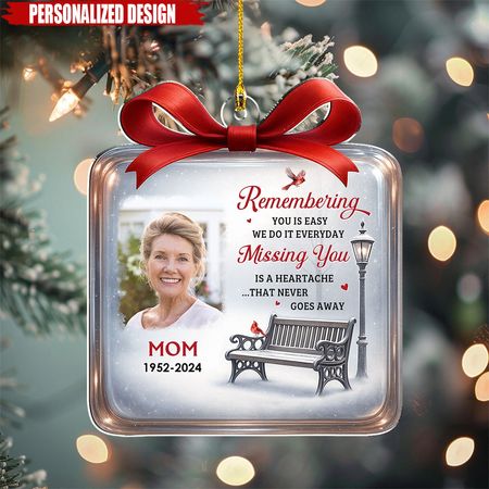 Cardinals Winter Memorial - Personalized Custom Acrylic Ornament