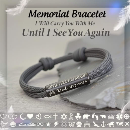 Personalized Memorial Bracelet – ''I Will Carry You With Me'' Custom Engraved Remembrance Jewelry