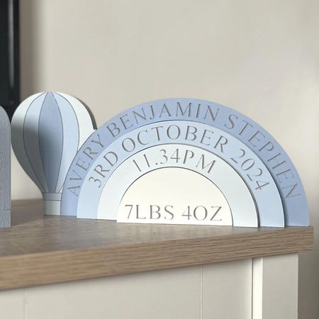 Personalized Hot Air Balloon Stacking Blocks— Creative Birth Keepsake